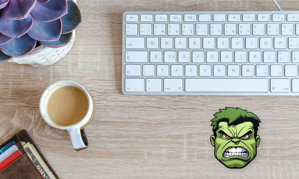 Angry Hulk Cartoon Head Sticker