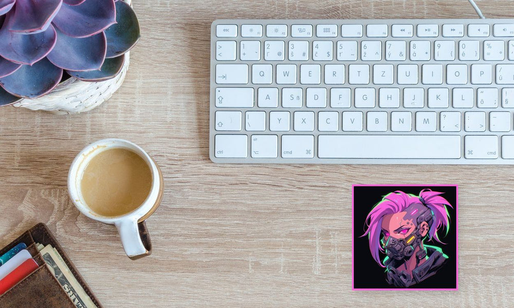 Cyberpunk Neon Hero Sticker