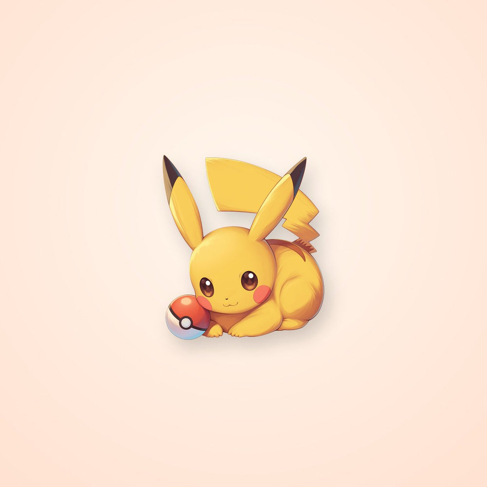 Pikachu Lying with Pokeball Sticker