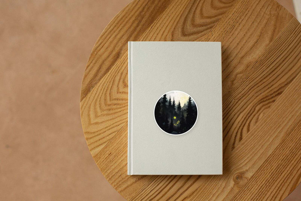 Dark Coniferous Forest Round Sticker