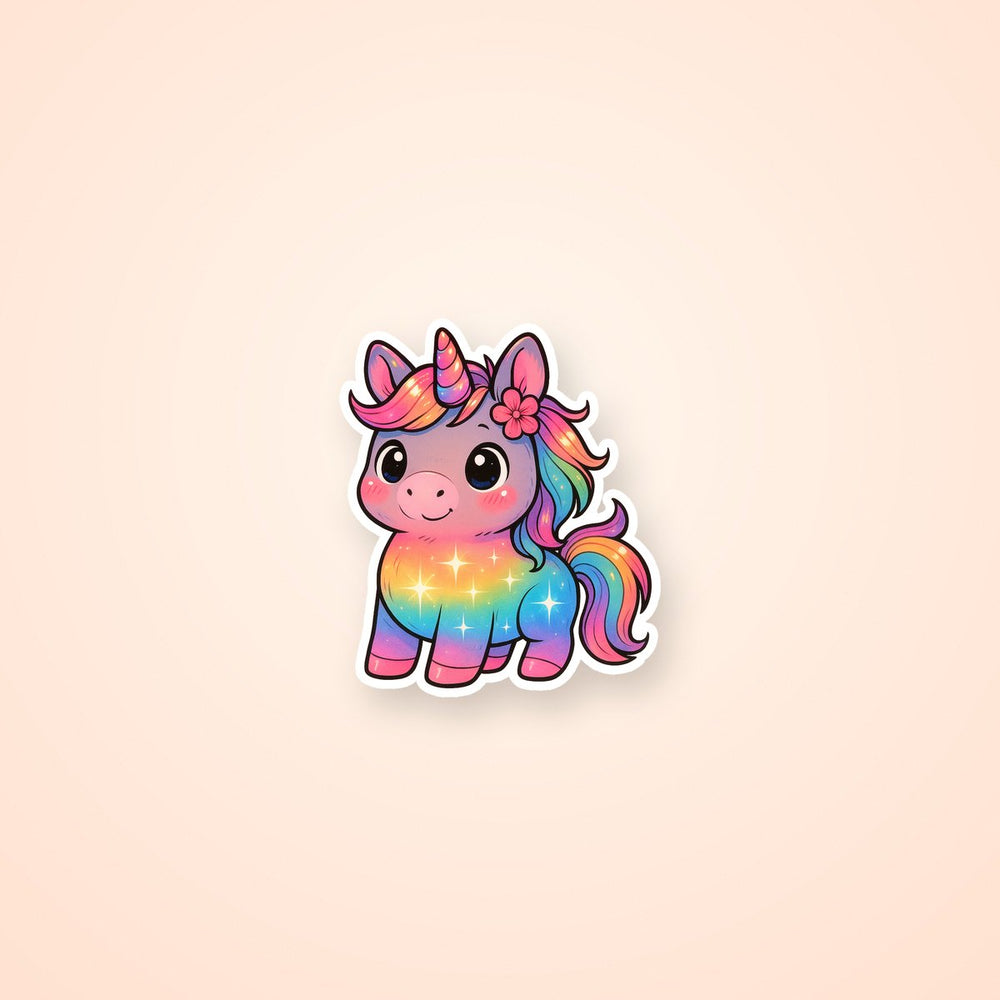 Rainbow Unicorn Cute Glitter Sticker