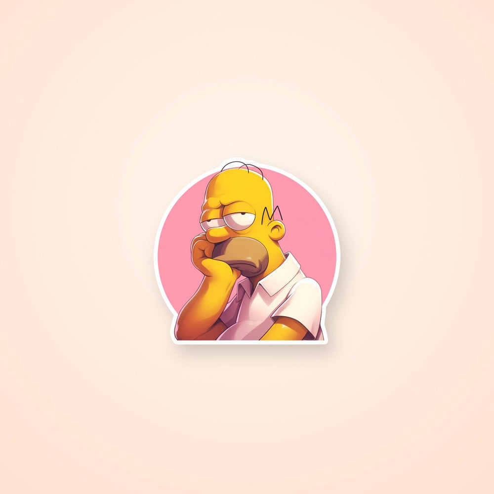 Bored Homer Simpson Cartoon Sticker