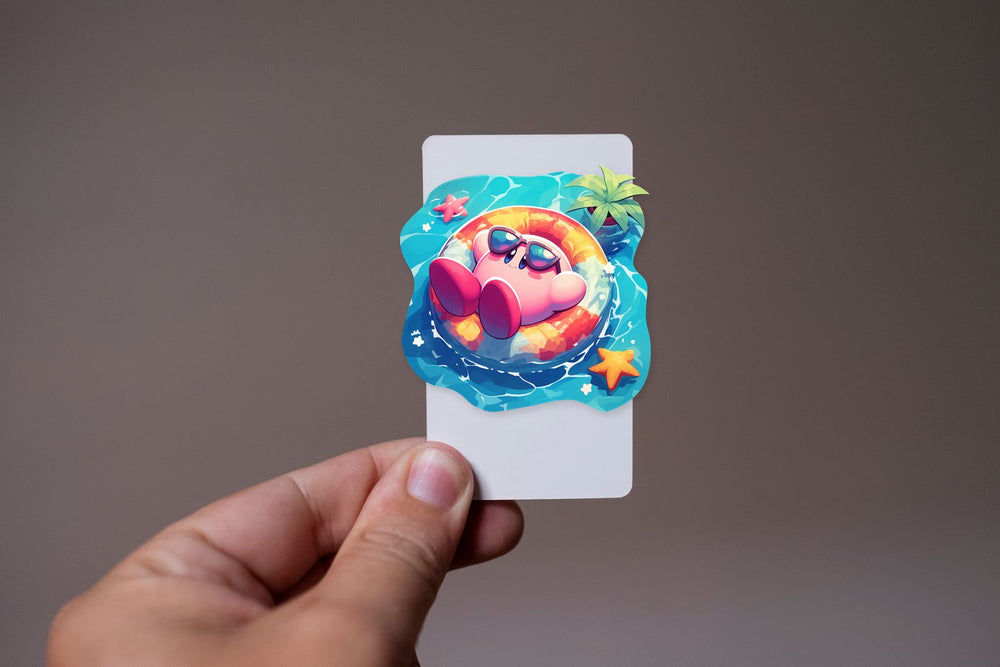 Kirby Pool Float Summer Vibes Sticker