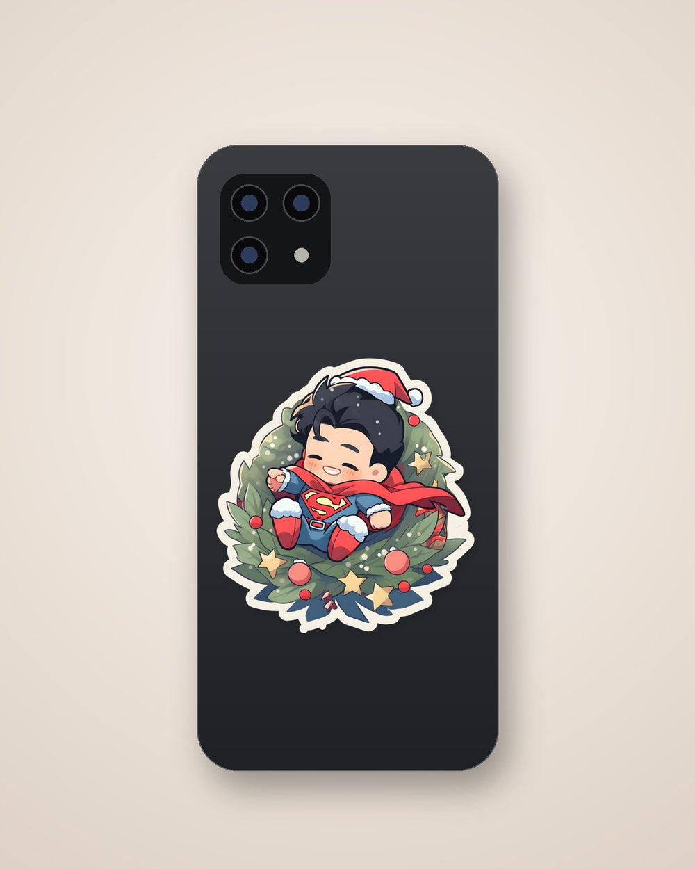 Chibi Superman Christmas Sticker