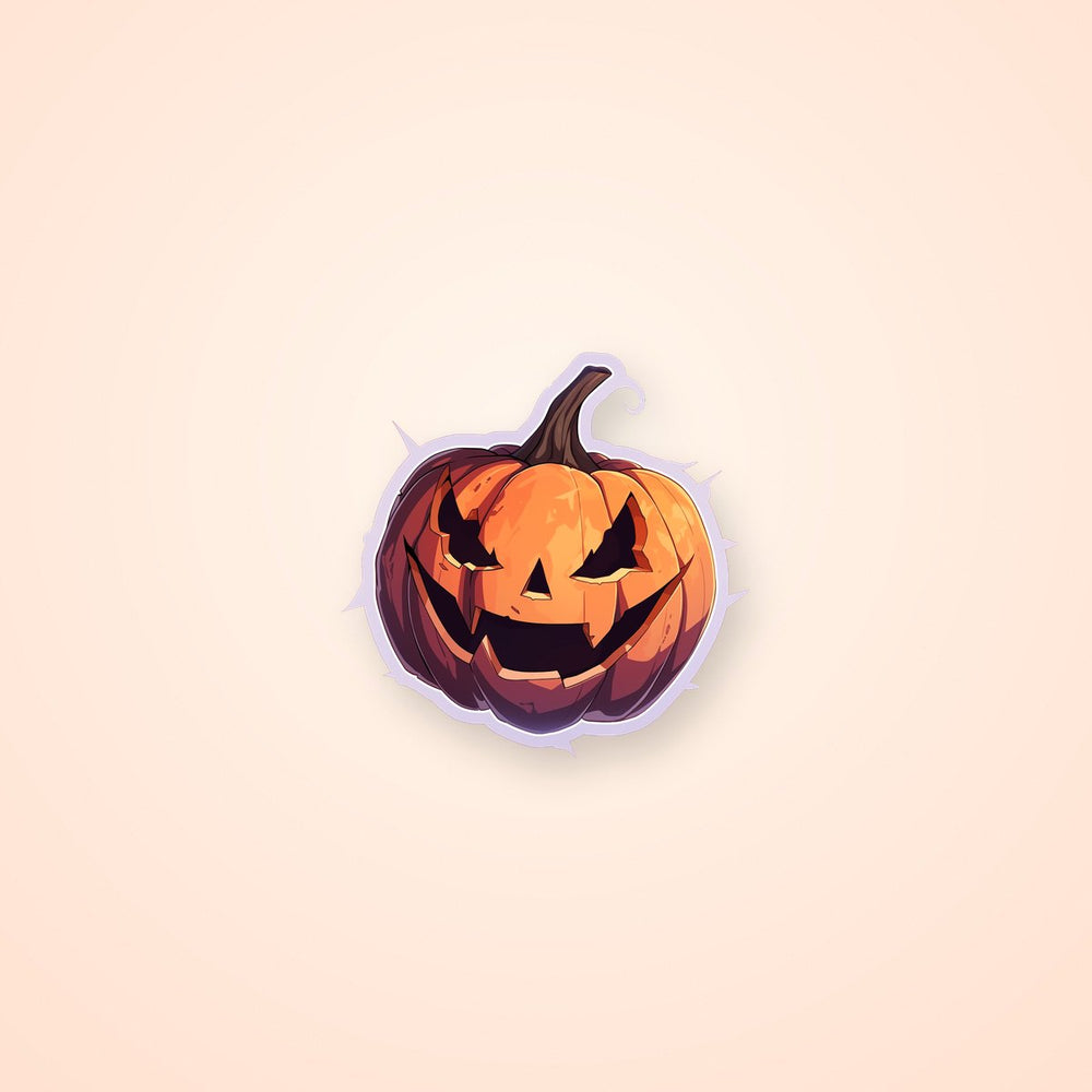 Halloween Scary Pumpkin Grey Stroke Sticker