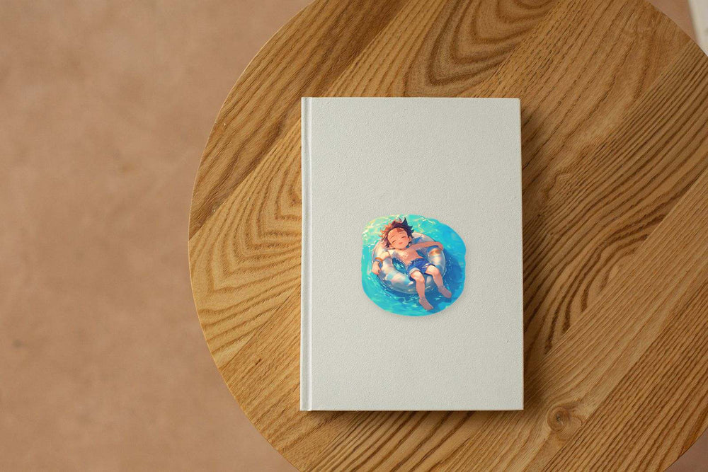 Cute Tanjiro Pool Summer Vibes Sticker