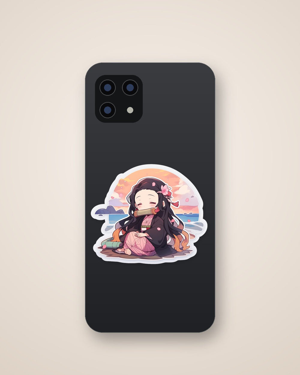 Cute Nezuko by the Sea Sticker