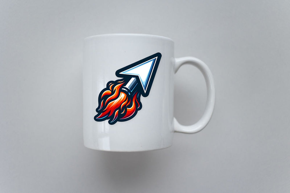 Rocket Mouse Cursor Fire Sticker