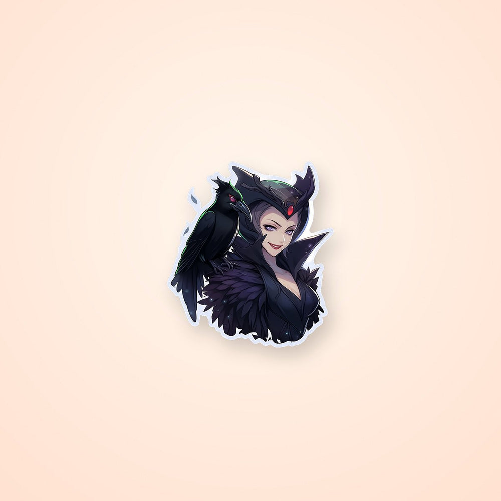 Mystical Girl with Raven Sticker