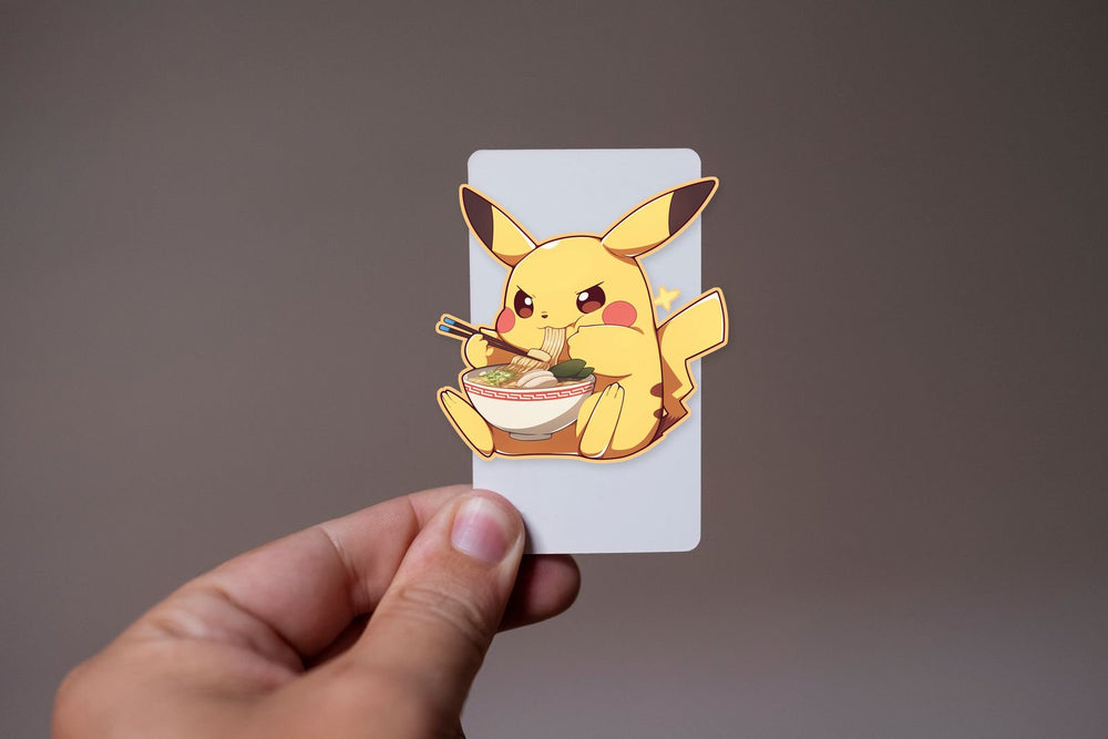 Pikachu Eating Ramen Sticker