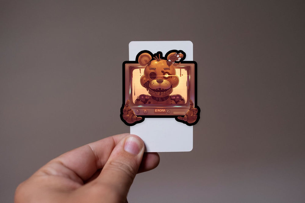 Fnaf Freddy TV Screen Horror Sticker