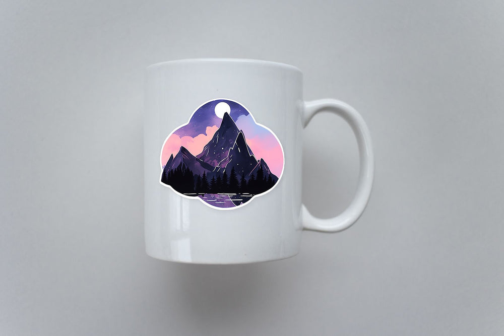Aesthetic Night Mountains Sticker