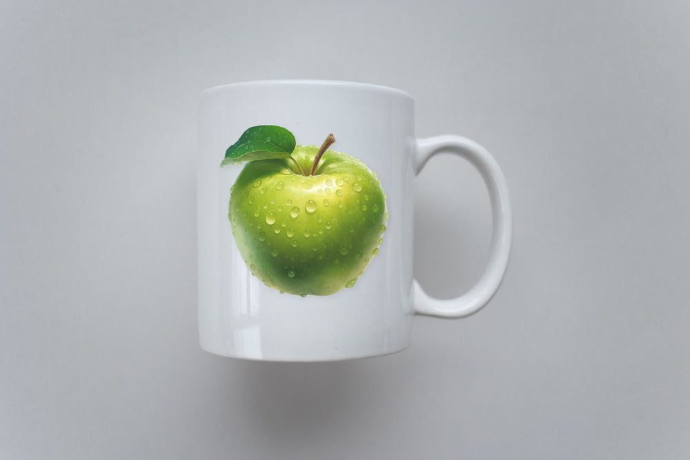 Green Apple Water Drops Clipart