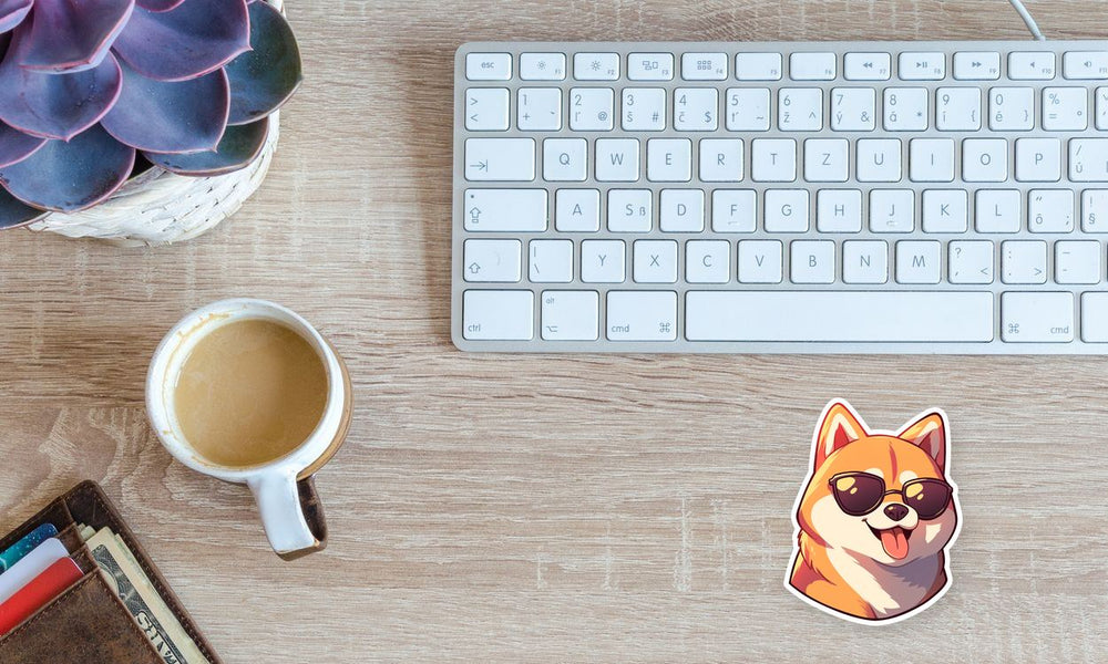 Shiba Inu Dog with Sunglasses Sticker