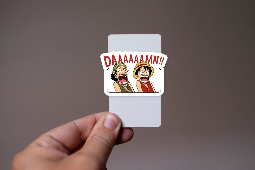 Luffy Usopp Daaamn One Piece Sticker