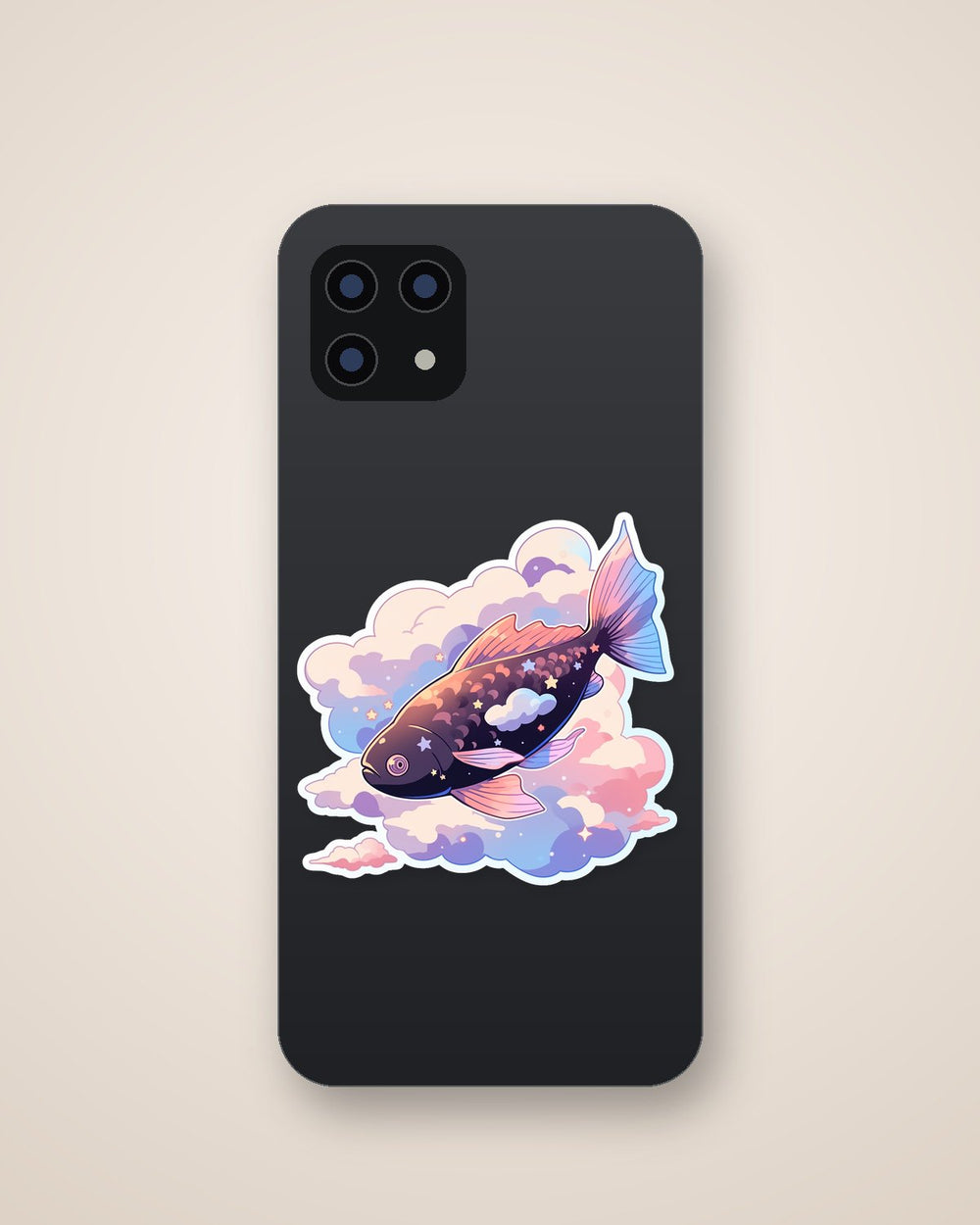 Soaring Fish in the Clouds Sticker