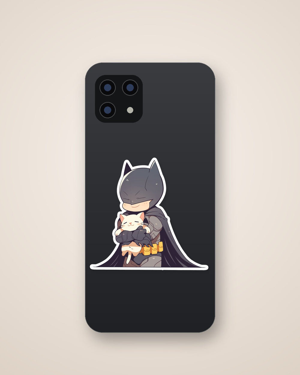 Chibi Batman Cat Cozy Sticker