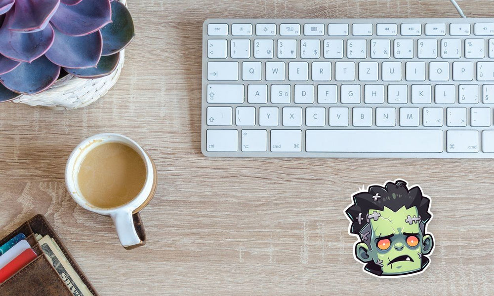 Halloween Frankenstein Head Sticker