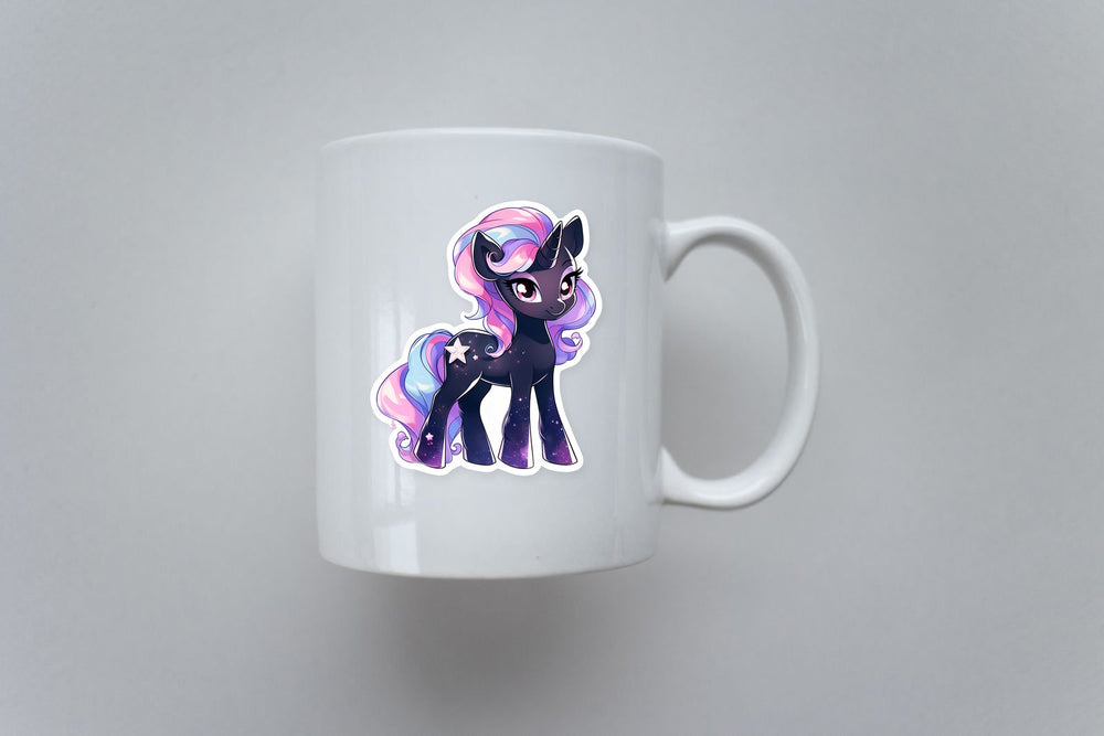 Aesthetic Cute Black Unicorn Sticker