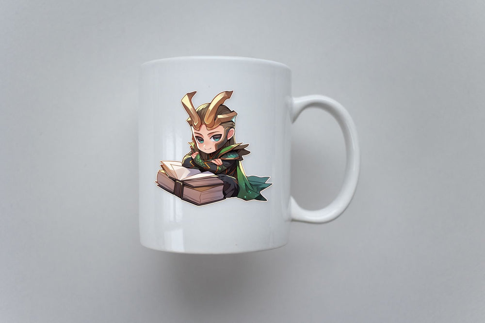 Chibi Loki Reading Book Sticker