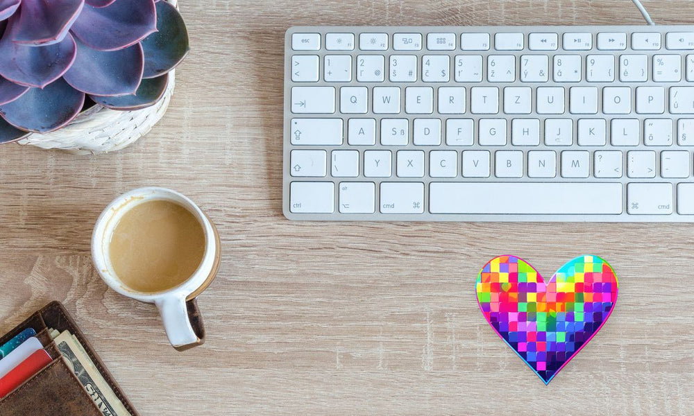 Heart of Colorful Squares Sticker