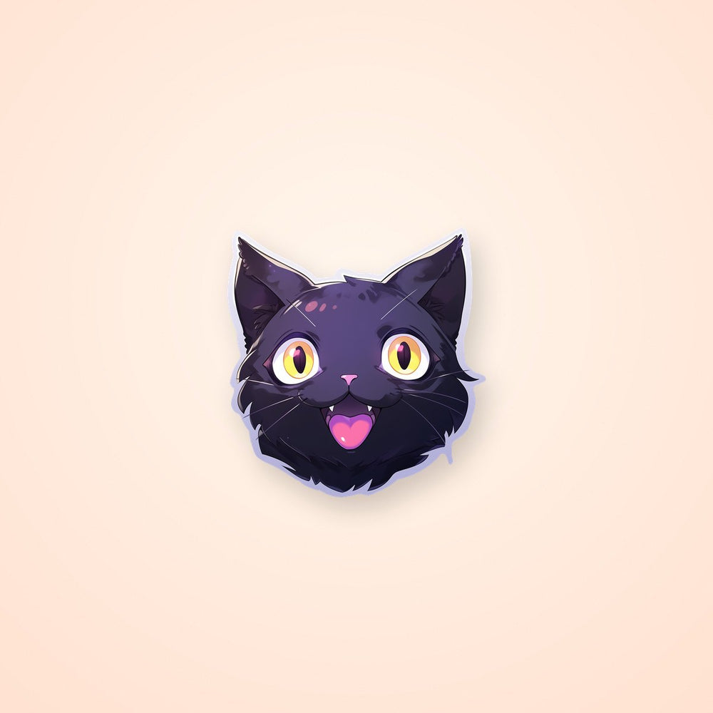 Cat Head with Open Mouth Sticker