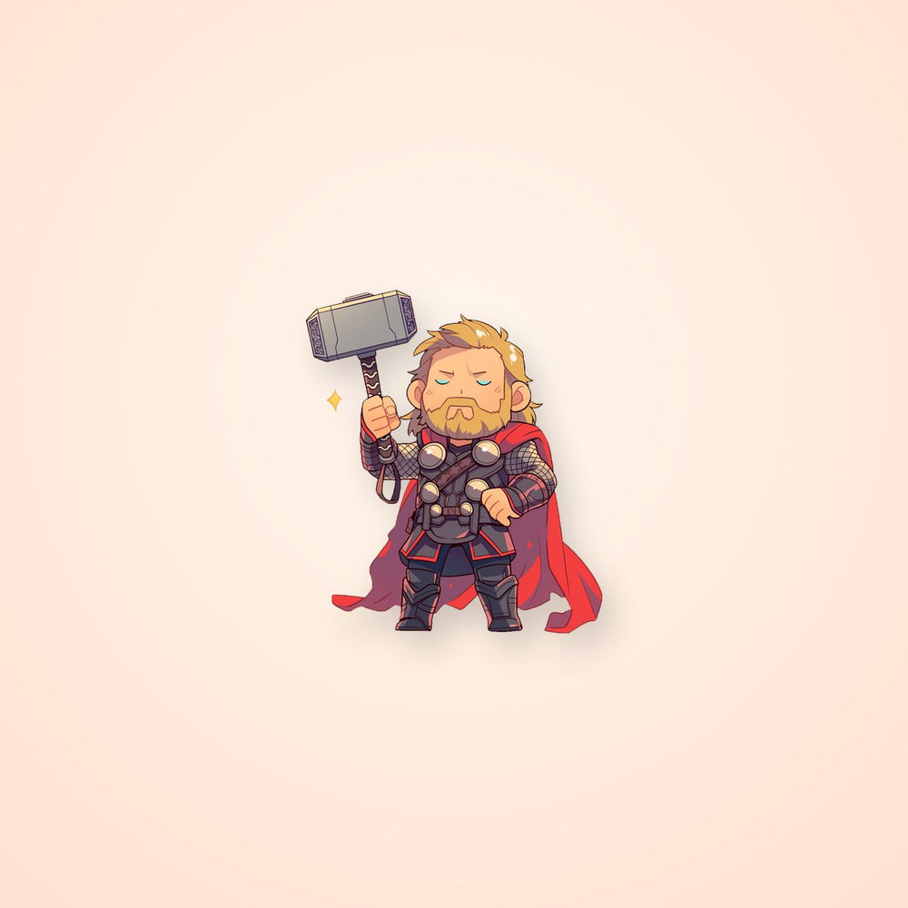 Chibi Thor God of Thunder Sticker