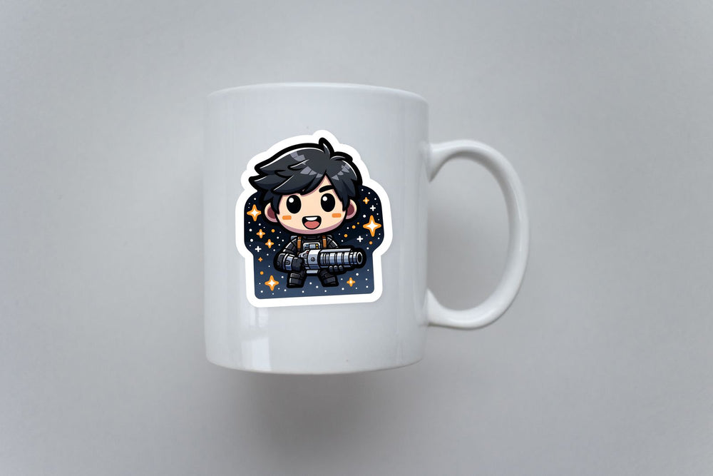 Chibi Guy with Blaster Sticker