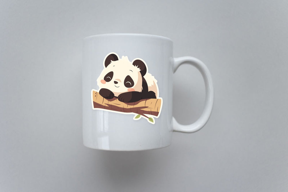 Cute Panda on Branch Sticker