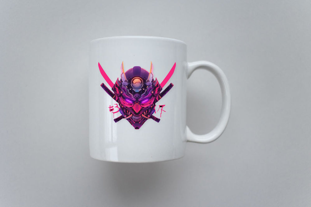 Cyberpunk Oni Mask Sticker