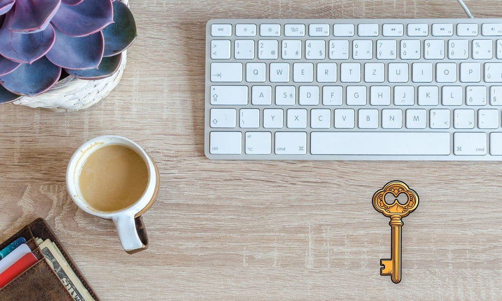 Golden Vintage Key Sticker