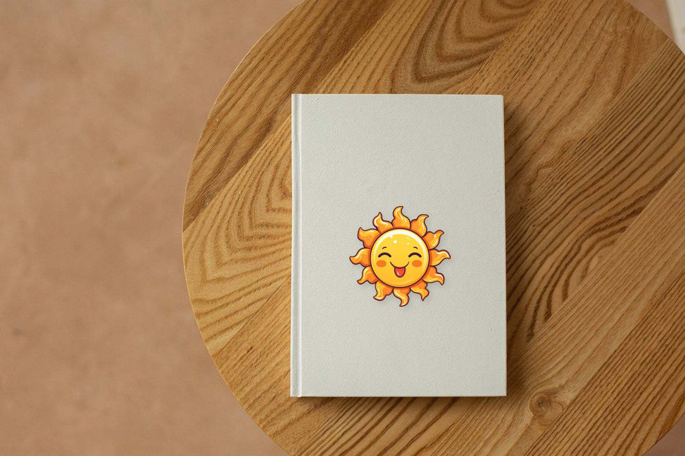 Yellow Sun Sticking Out Tongue Sticker
