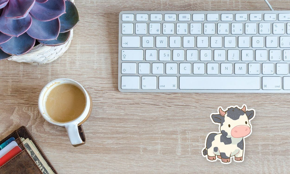 Cute Chibi Cow Pastel Farm Animal Sticker