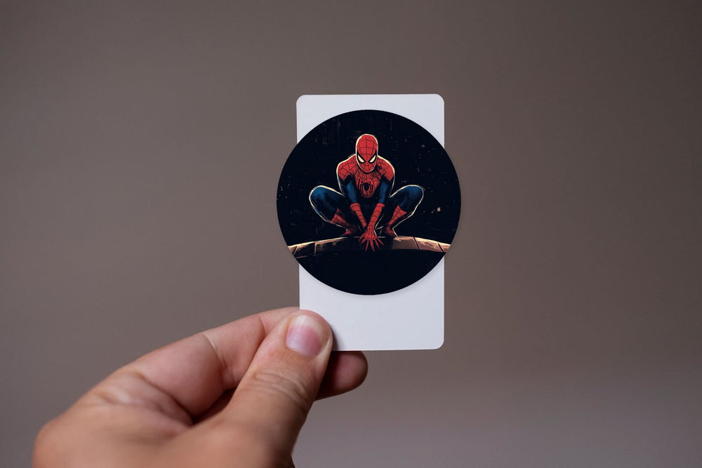Spider-Man Crouching Round Sticker