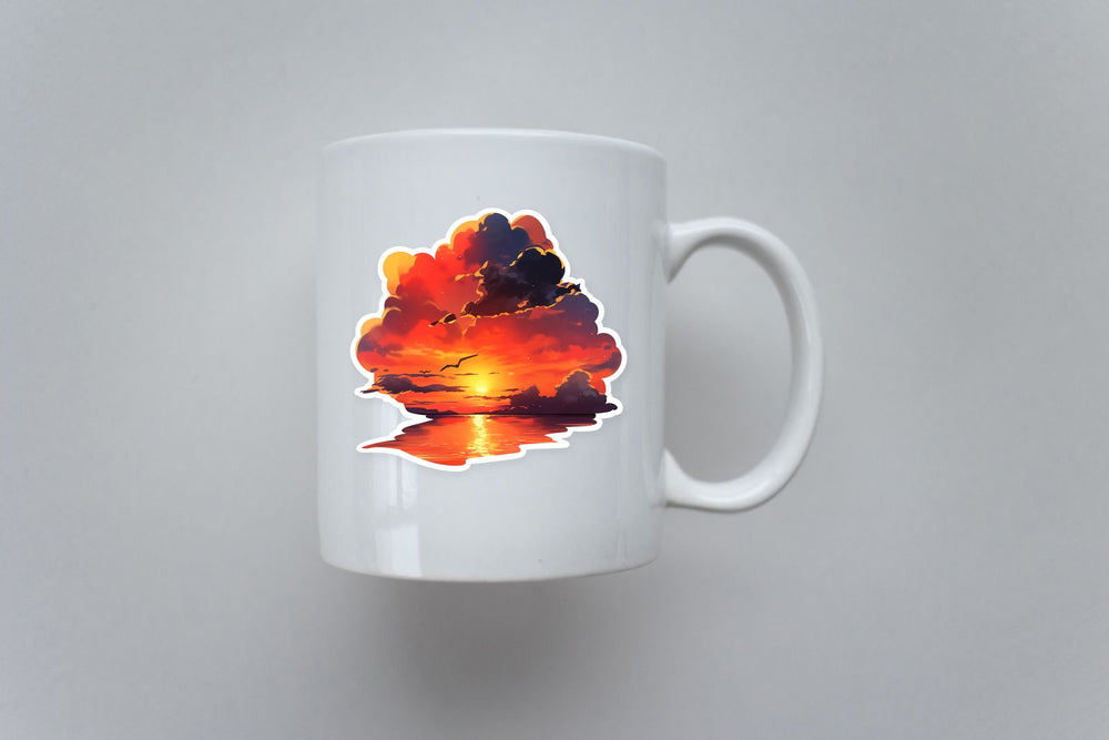 Aesthetic Orange Sea Sunset Sticker