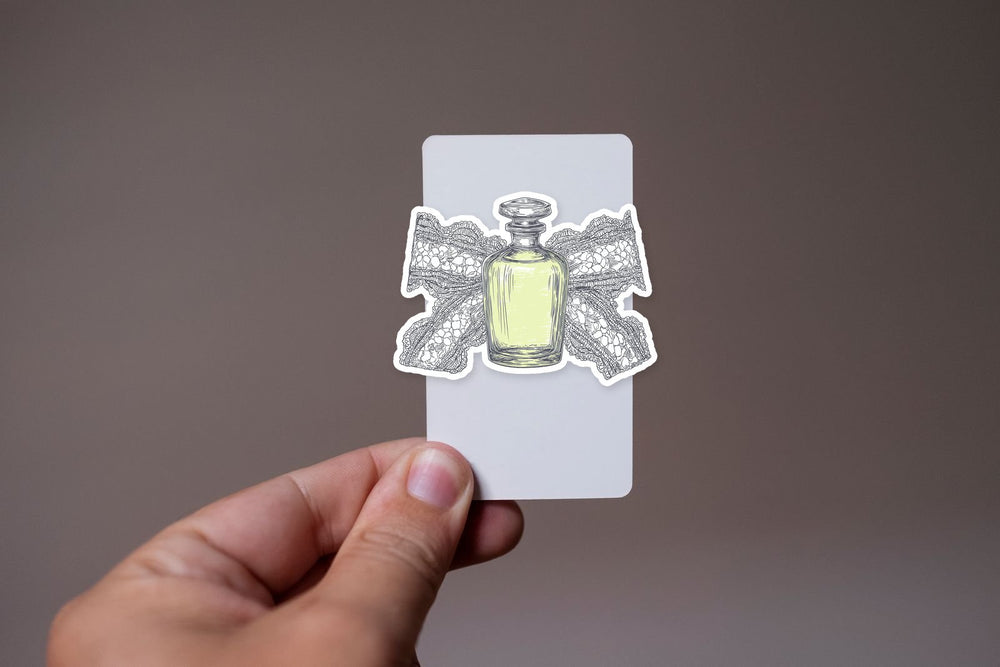 Vintage Perfume Bottle with Lace Bow Sticker