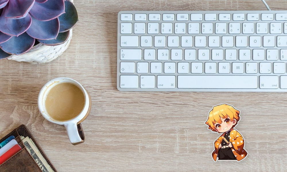 Chibi Zenitsu Agatsuma Happy Pose Sticker