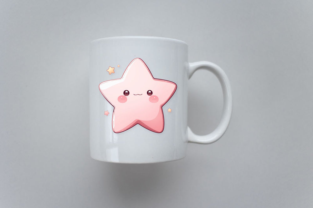 Cute Pink Star Kawaii Clipart