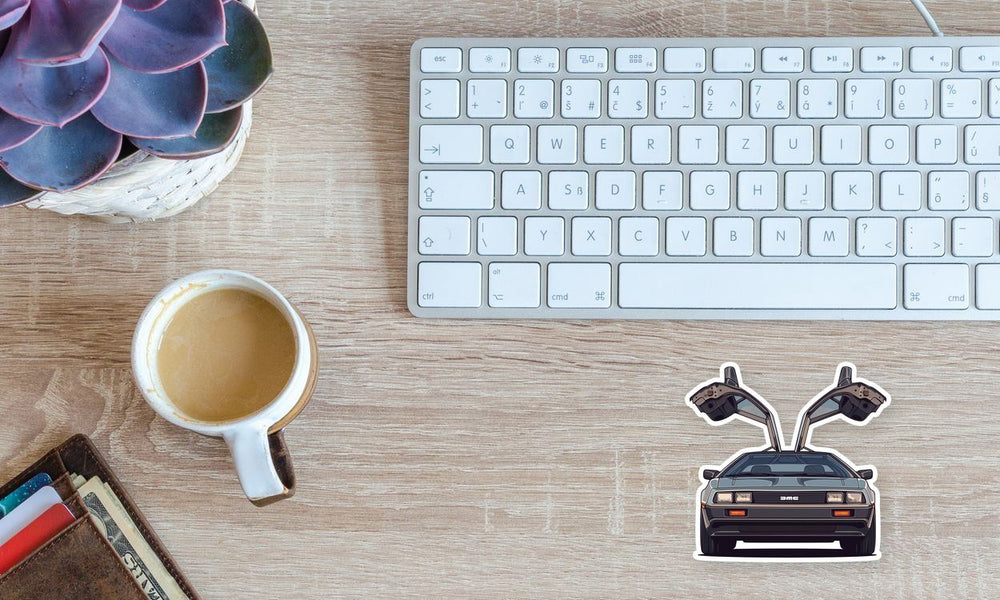DeLorean DMC-12 Gullwing Car Sticker