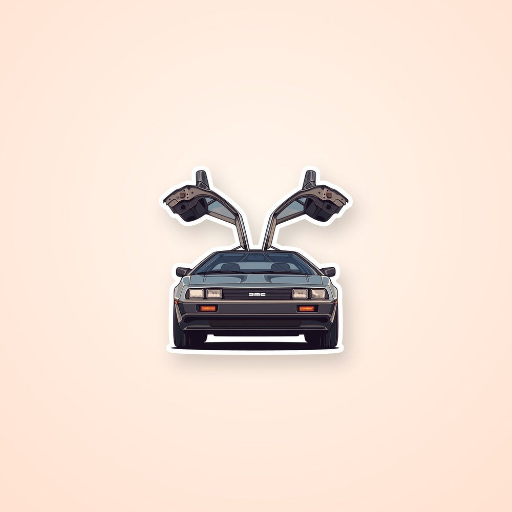 DeLorean DMC-12 Gullwing Car Sticker