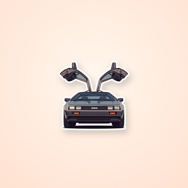 DeLorean DMC-12 Gullwing Car Sticker
