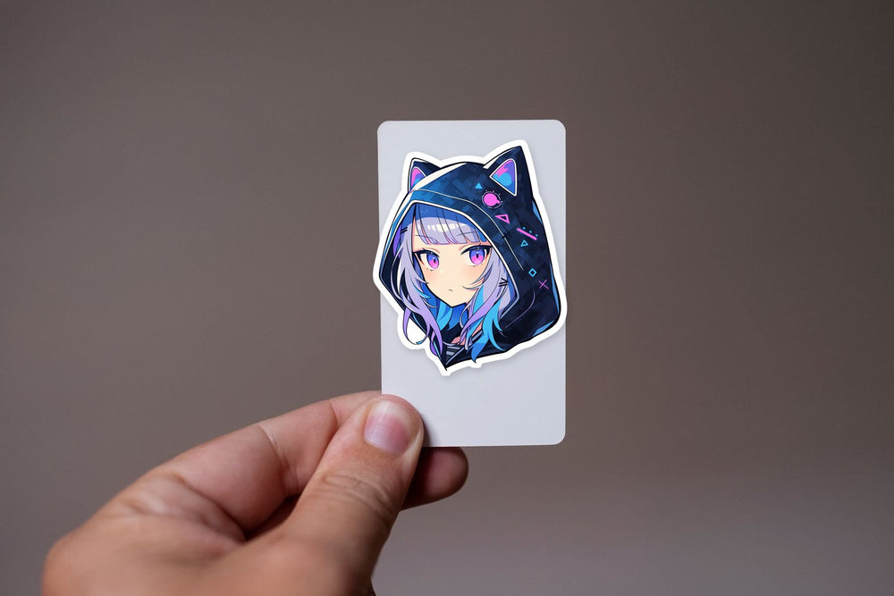 Anime Girl with Pink & Purple Eyes Sticker
