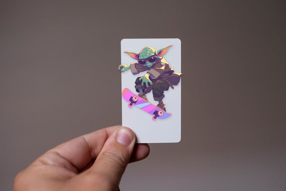 Cool Yoda Skateboard Trick Sticker