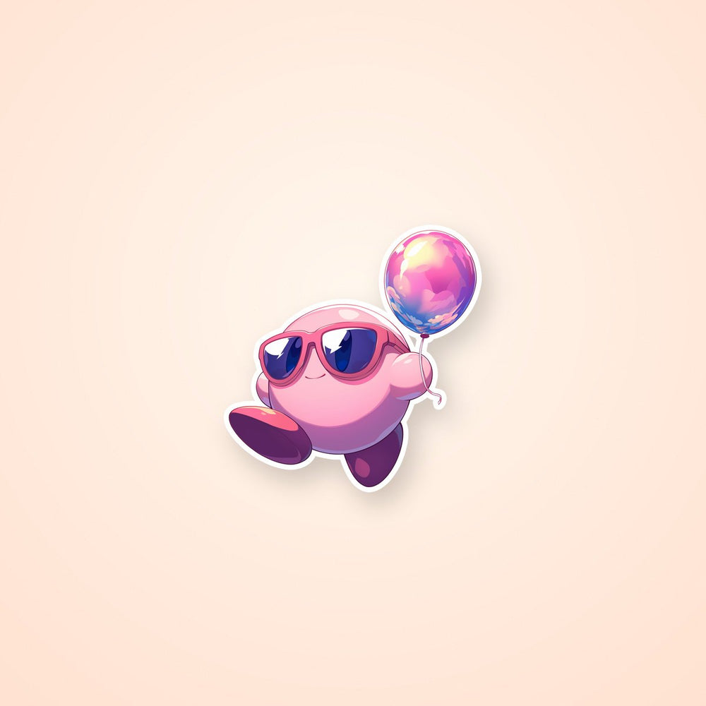 Kirby Sunglasses Balloon Sticker