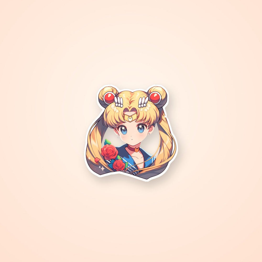 Sailor Moon with Roses Anime Sticker