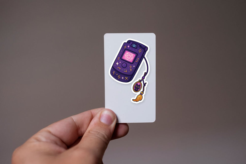 Magic Phone Occult Symbols Purple Sticker