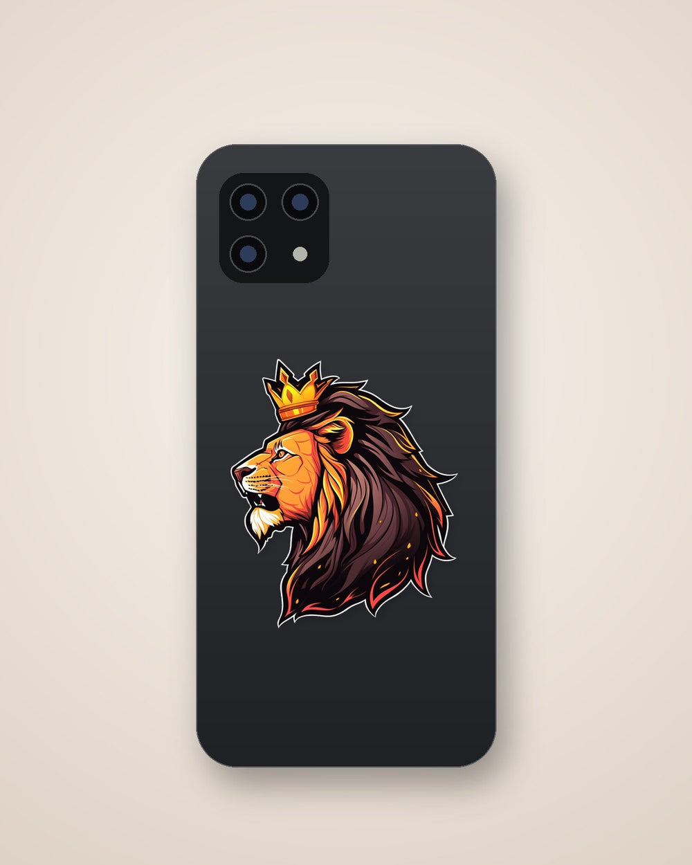 Lion King with Crown Art Sticker