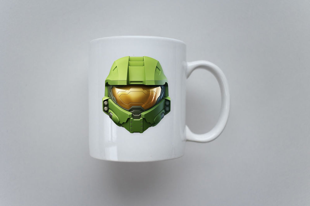 Aesthetic Green Master Chief Helmet Sticker
