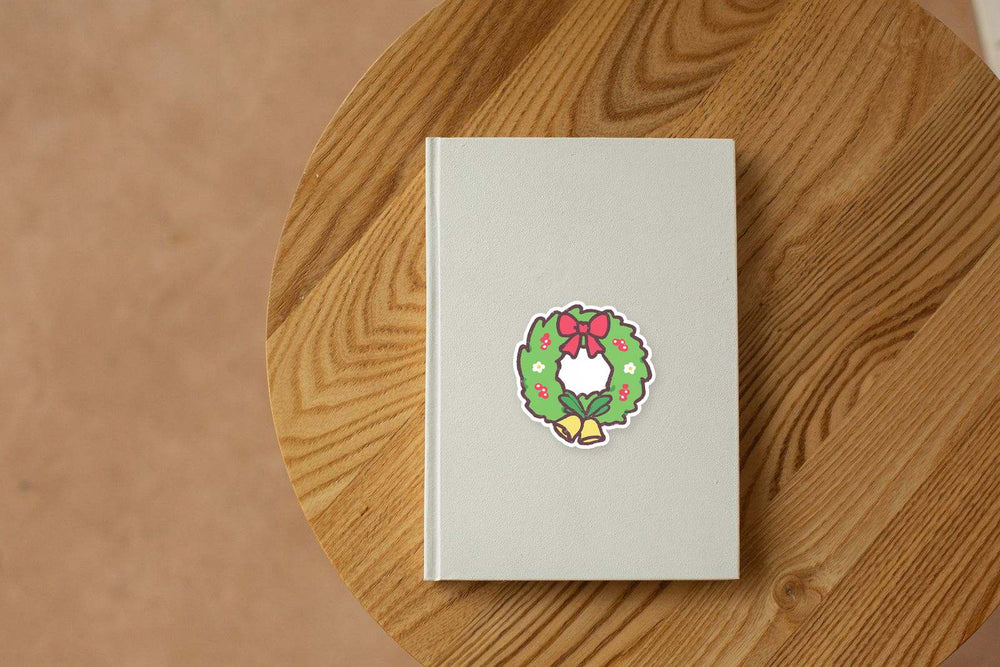 Christmas Holiday Wreath Handdrawn Sticker