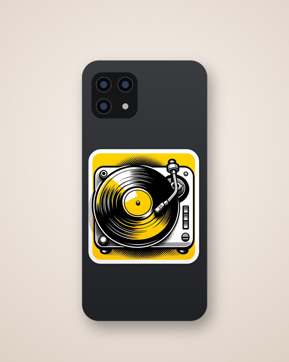 Vinyl Turntable Yellow Record Sticker